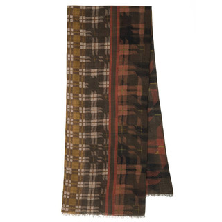 Павловопосадский шарф коричневый 100% шерсть 40-190, артикул 10371-16