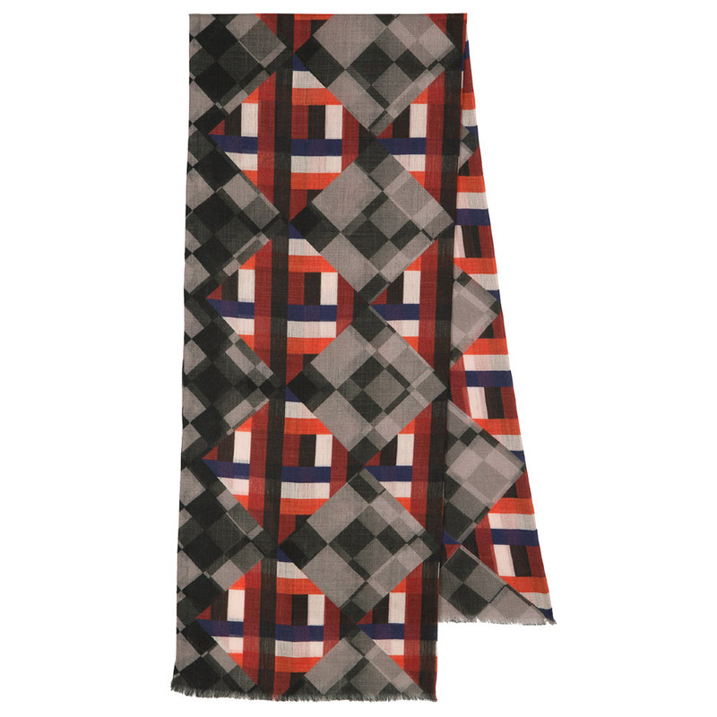 Павловопосадский мужской шарф черный 100% шерсть 40-190, артикул 10481-18