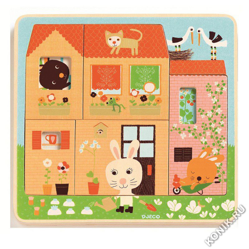 Трехслойный пазл 'Дом зайцев', Djeco