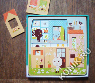 Трехслойный пазл 'Дом зайцев', Djeco 6