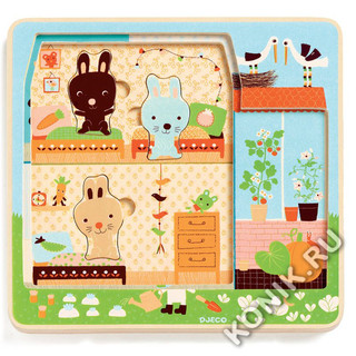 Трехслойный пазл 'Дом зайцев', Djeco 7