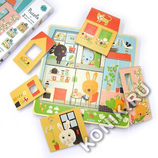 Трехслойный пазл 'Дом зайцев', Djeco 8