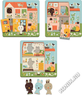 Трехслойный пазл 'Дом зайцев', Djeco 9