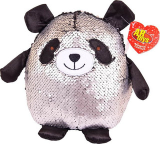 Мягкая игрушка ABtoys Панда с пайетками 19 см, MP009