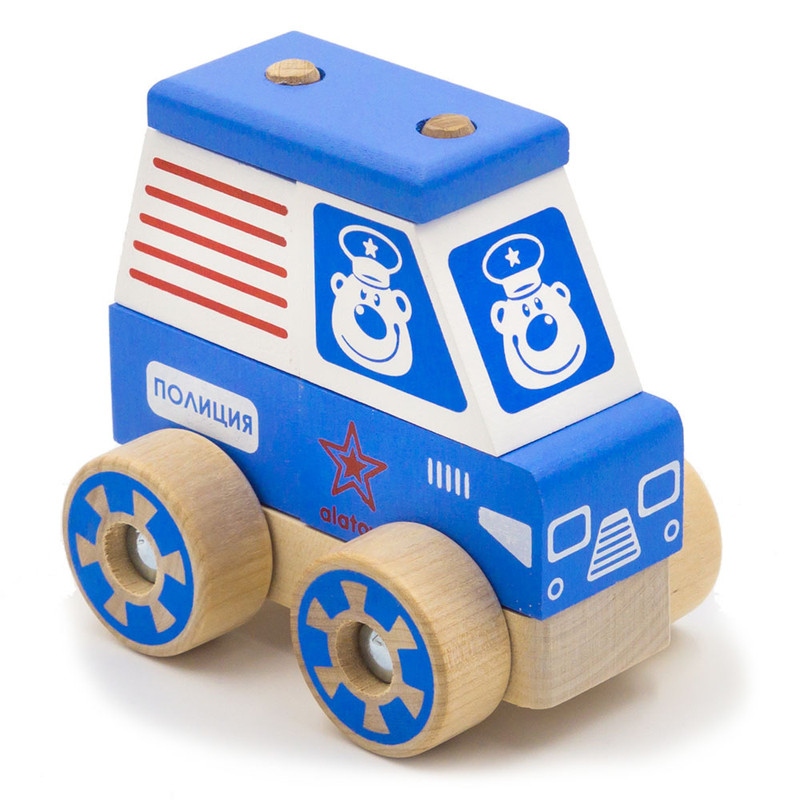 Конструктор-каталка Alatoys 'Полицейская машина', 7 деталей