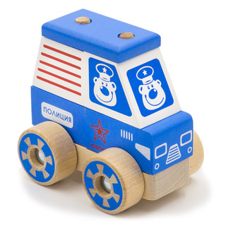 Конструктор-каталка Alatoys 'Полицейская машина', 7 деталей