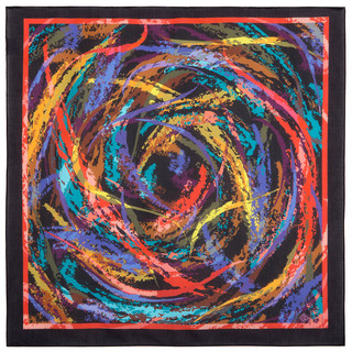 Павловопосадский платок черный 100 % хлопок 70-70, артикул 10277-18 2