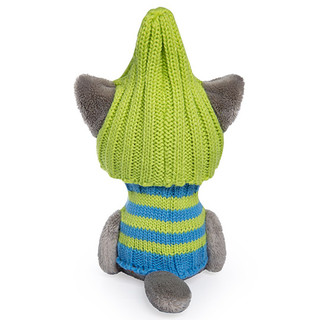 Волчонок Вока в шапочке и свитере. Размер 15 см 3