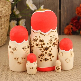 Матрёшка 'Храмы', выжигание, 5 кукол 2