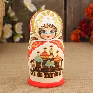 Матрёшка 'Храмы', выжигание, 5 кукол 3