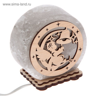 Соляной светильник 'Круглый', малый, с узором 'Ангел' 2