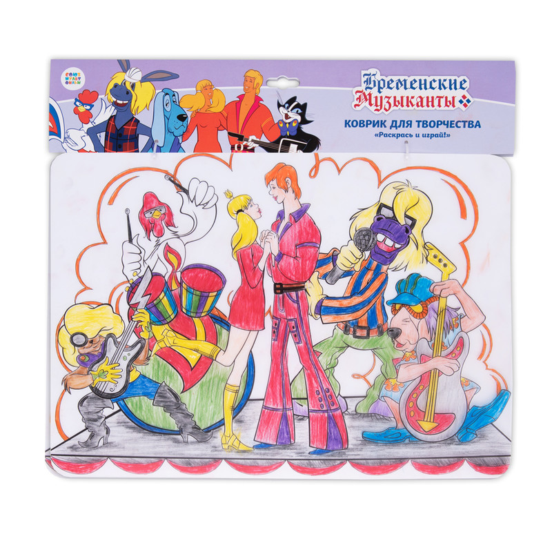 Коврик-раскраска 'Бременские музыканты' 48х33.5 см, ЯиГрушка