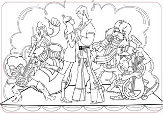 Коврик-раскраска 'Бременские музыканты' 48х33.5 см, ЯиГрушка 2