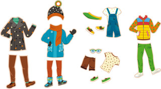 Магнитная одевашка Времена года мальчик 2