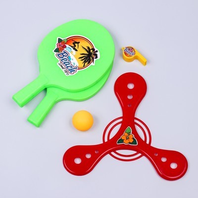 Набор 'Beach summer party' (летающая тарелка, свисток, теннисные ракетки)