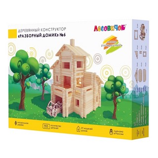 Деревянный конструктор Лесовичок 'Разборный домик' №6, 355 деталей 1