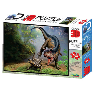 Пазл Prime3D 'Карнотавр против антарктопельты', 500 деталей