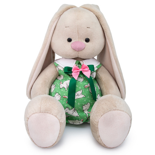 Зайка Ми большой в комбинезоне с кроликами 34 см