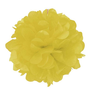 Украшение бумажное Помпон, 20 см, желтый