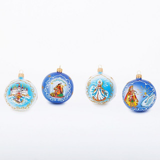 Набор 'Сказки Пушкина' из 4 шаров, стекло, артикул С 1596