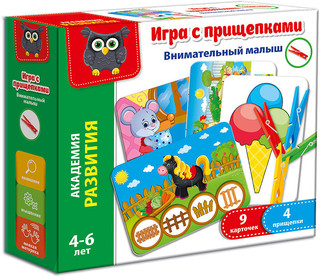 Обучающая игра Vladi Toys 'Внимательный малыш', с прищепками