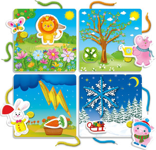 Vladi Toys. Игра-шнуровка 'От лета до зимы' 3