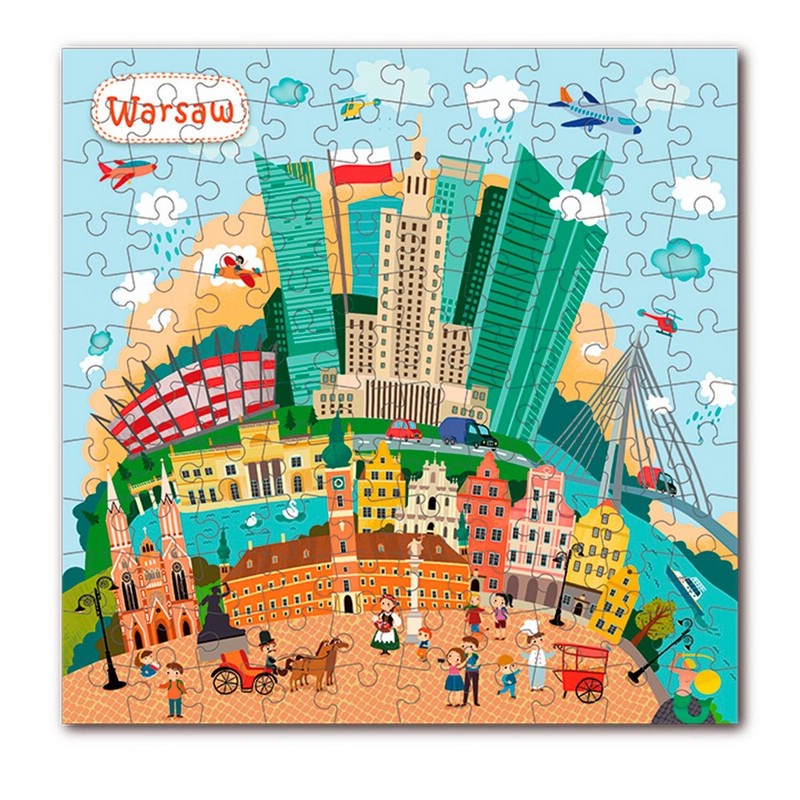 Пазл 'Варшава' 120 элементов, в кубе, DoDo
