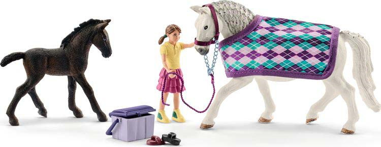 Schleich Набор фигурок Забота о лошадях Липиццанер 72130