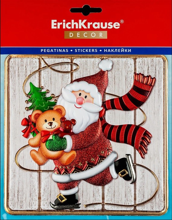 Наклейка 'Санта на коньках', 17x17 см ErichKrause