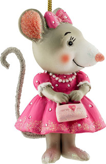 Украшение 'Мышь с сумочкой' 9.5 см, полирезина