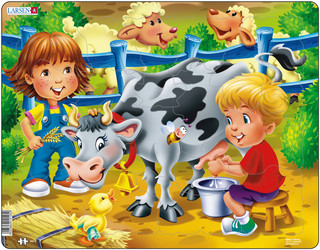 Пазл Larsen 'Дети на ферме Корова'