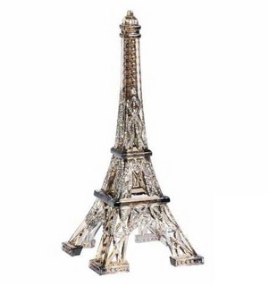 Эйфелева башня (украшение на елку/сувенир) с серебряным сверк...