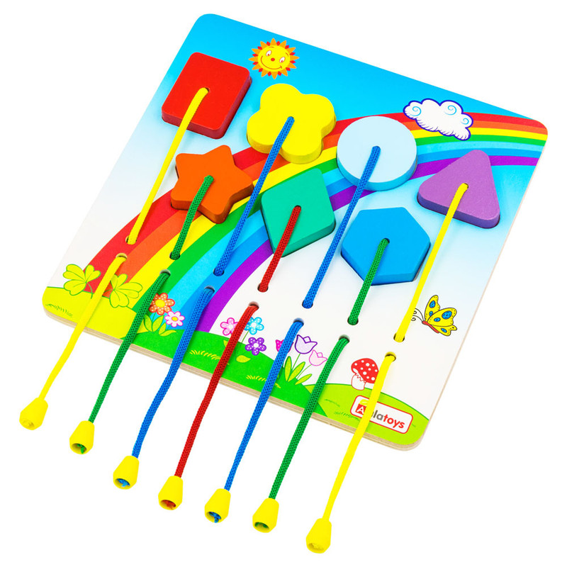Сортер Alatoys 'Радуга', 5 деталей на шнурках