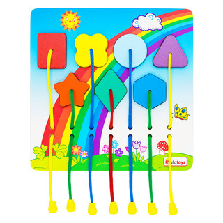 Сортер Alatoys 'Радуга', 5 деталей на шнурках 2