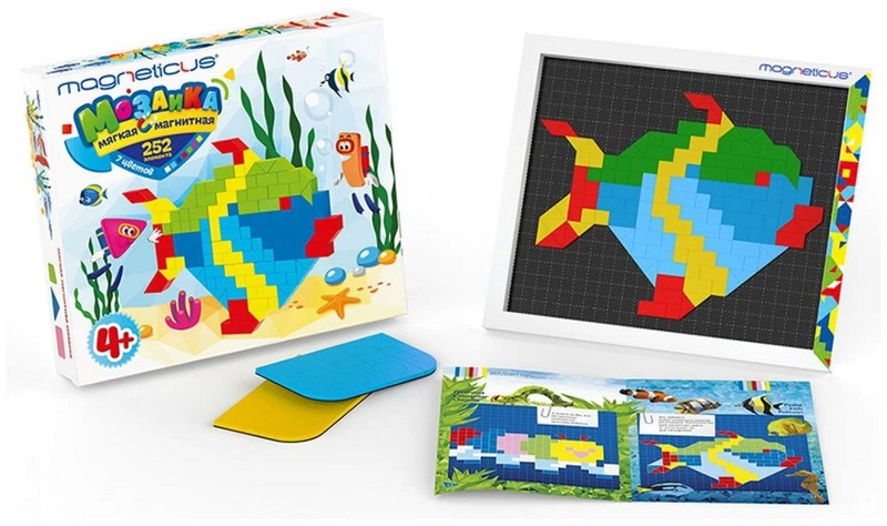Мягкая магнитная мозаика Magneticus, 7 цветов, 252 элемента