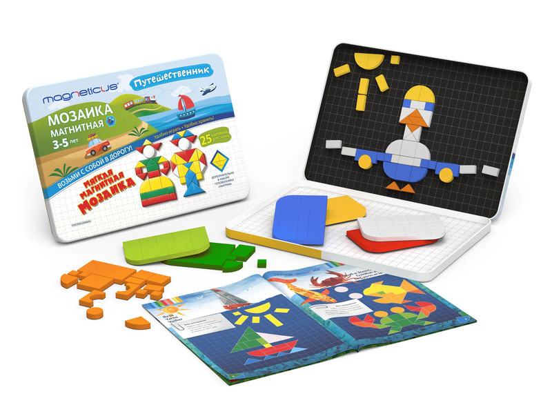 Магнитная мозаика 245 элементов в метал.коробке