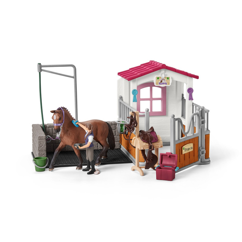 Schleich Игровой набор для мойки лошадей со стойлом 42404