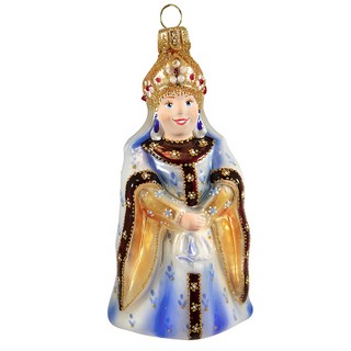 Ёлочная игрушка ЦАРИЦА (в синем платье), коллекция 'Формовые игрушки', стекло, 12 см, Ариель 1