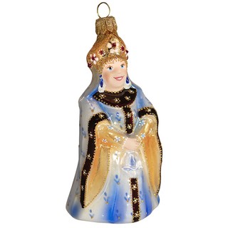 Ёлочная игрушка ЦАРИЦА (в синем платье), коллекция 'Формовые игрушки', стекло, 12 см, Ариель 2