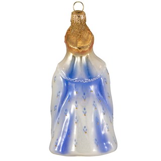 Ёлочная игрушка ЦАРИЦА (в синем платье), коллекция 'Формовые игрушки', стекло, 12 см, Ариель 3