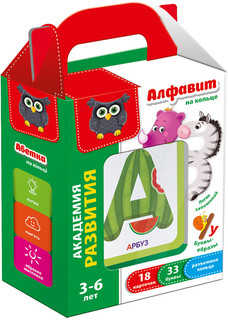 Игра настольная Vladi Toys 'Карточки на кольце. Алфавит' 1