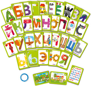 Игра настольная Vladi Toys 'Карточки на кольце. Алфавит' 3