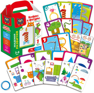 Игра настольная Vladi Toys 'Карточки на кольце. Цифры и фигуры' 2