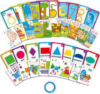 Игра настольная Vladi Toys 'Карточки на кольце. Цифры и фигуры' 3