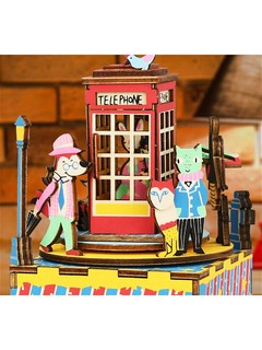 Музыкальная шкатулка Телефонная будка Robotime AM401 4