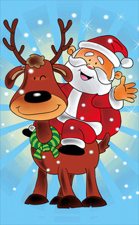 Алмазная мозаика LC021 'Санта на олене' 20 х 30 см 1