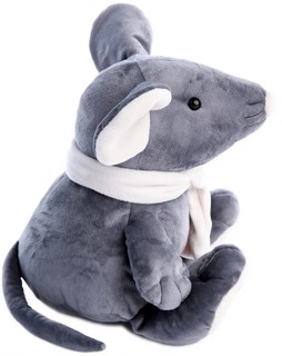 Мягкая игрушка Мышь серая в белом шарфике, 26 см, Лапкин 4
