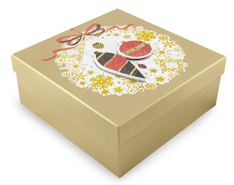 Коробка упаковочная новогодняя квадратная 