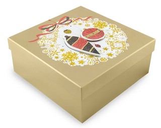 Коробка упаковочная новогодняя квадратная 