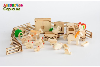 Деревянный конструктор Лесовичок 'Ферма' №3, 170 деталей 7